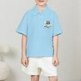 thumbnail image 2 of LRen Boys Button Down Shirts Size 14 Stretch Collared School Uniform Shirts Short Sleeve Shirts Boys Loose Fit Basic Tee Boys' Button Down Shirt Summer Tops Tees, 2 of 5