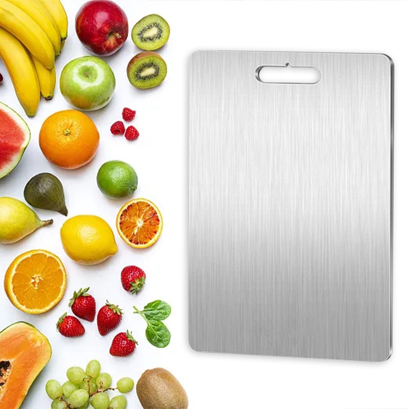 Loyerfyivos Titanium Cutting Board - 100% Pure Titanium Kitchen Cutting Board - Hygienic and durable cutting edges, double sided medical grade titanium cutting mat (11 x 15.3 inches)