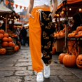thumbnail image 4 of Women Halloween Cute Ghost Print Jogger Pants JIANLAI Drawstring Elastic Waist Casual Sweatpants With Side Pockets, Loose Fit Fall Festival Loungewear Trousers, 4 of 8