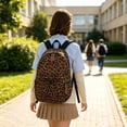 thumbnail image 4 of UJNDER Students Leopard Print Large Capacity Backpack for Commuting Travel and Daily School Use Versatile Daypack,Brown,Large, 4 of 7