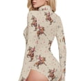 thumbnail image 4 of joogoo Cowboys Riding Women's Mock Turtle Neck Long Sleeve Bodysuit L, 4 of 8