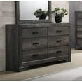 thumbnail image 2 of Bowery Hill Solid Wood 6-Drawers Bedroom Dresser in Gray Oak, 2 of 6