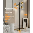 thumbnail image 4 of Yokila 66.25" Modern Black Gold Metal Floor Lamp for Living Room Bedroom 3 Light Tall Standing Lamp with Rotary Switch for Home Office, 4 of 11