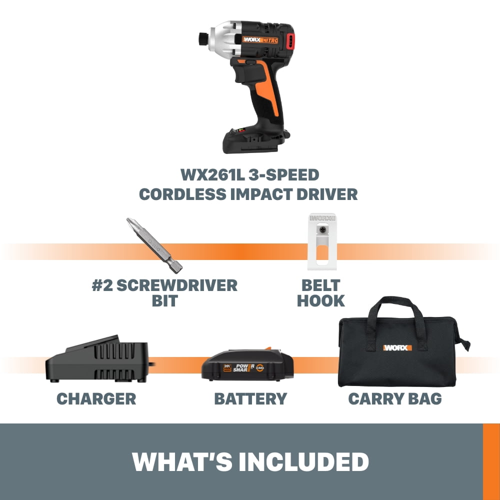 Restored Worx WX261L 20V Power Share Brushless Impact Driver (Refurbished)