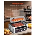 thumbnail image 4 of Hot Dog Roller Machine, 18 Hot Dog Capacity - Stainless Steel Sausage Cooker, 1050W Commercial Grill with Temp Control, Cover & Drip Tray, 4 of 9