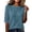 Blue, variant on Womens Polka Dot Half Sleeve Tops Crew Neck Elbow Length Loose Fit Shirts Dressy Casual Summer Fall Lightweight Basic Blouse Black XL