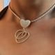 thumbnail image 3 of Colgante curvo de A-Z con letra y corazón para mujer, collar cubano helado, cadena de eslabones de circón inicial, Gargantilla, joyería de Hip hop, 3 of 3