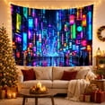 thumbnail image 3 of Neon City Crowds Along a Layered Sign-Lit Street, Moody Digital Art for Gamers, Urban Night Decor, Housewarming Gift, Tapestry Wall Hanging for Gaming Room and Studio, 3 of 6