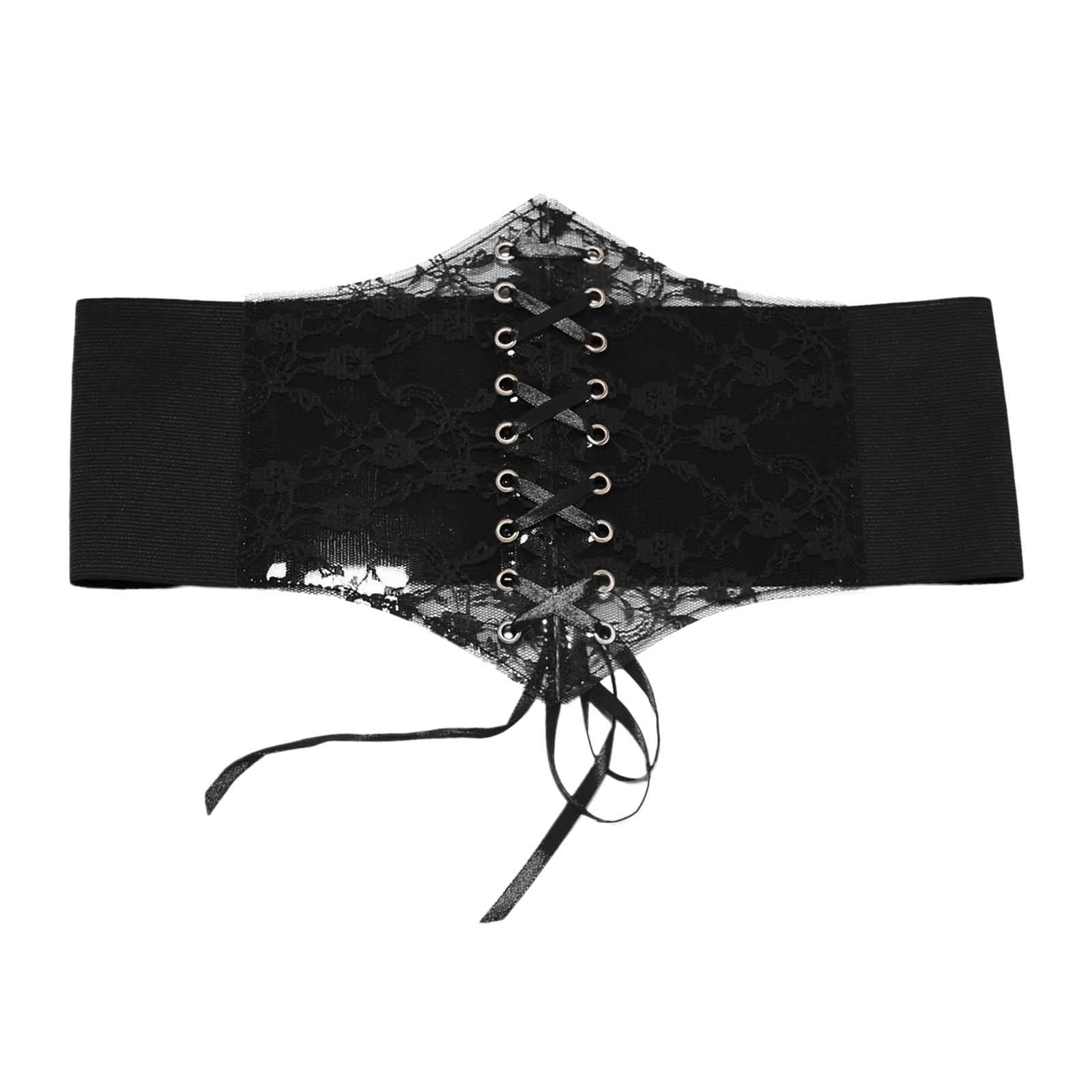 3482 Women Lace-up Corset Waist Belt Transparent Pvc Lace Crochet Petal WHIPPY Women Lace-up Corset Waist Belt Transparent PVC Lace  main image 2