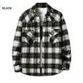 thumbnail image 6 of Vintage Thickened Flannel Plaid Shirt Jacket for Men, 6 of 12