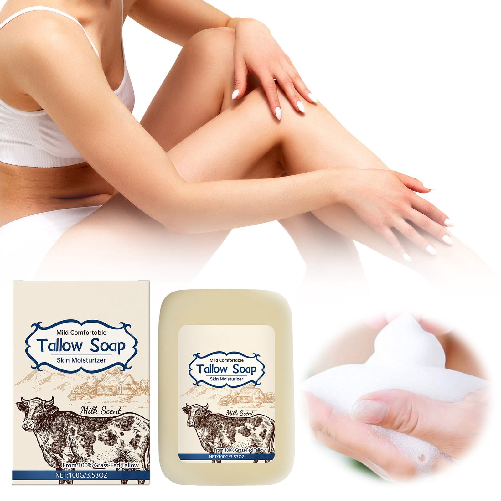 Cow Fat Soap Gently Cleanses The Whole Body Moisturizes and Nourishes The Skin Leaving It Delicate and Soft. Bath Soap for The Skin