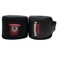 thumbnail image 1 of Semi Elastic 180” Hand Wraps with Hook, Loop Closure for Boxing Kickboxing Muay Thai MMA-Black 1 Pair for Men and Women, 1 of 5