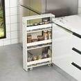 thumbnail image 2 of Costway 4-Tier Slim Storage Cart with Open Shelves Rolling Kitchen Cart on Wheels Narrow White, 2 of 10