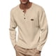 thumbnail image 1 of pstuiky camisas de hombre de manga larga, Camisa informal de manga larga con botones y cuello redondo para hombre camisetas de hombre l, 1 of 9