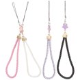 thumbnail image 4 of Cordón de teléfono móvil de 4 piezas Cordón de teléfono móvil de muñeca Cordón de teléfono móvil de moda para llavero de monedero de cámara (negro, blanco, rosa, morado), 4 of 5