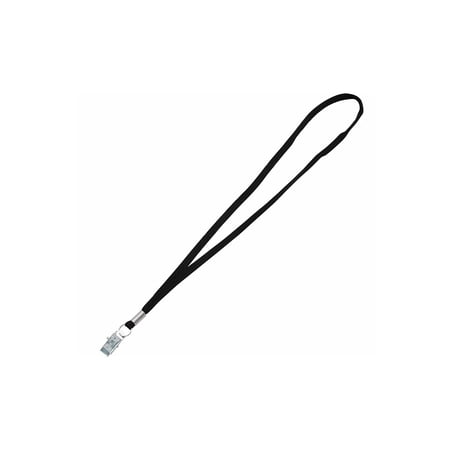 Advantus Flat Clip Lanyard 100 / Box - 36" Length - Black - Woven, Metal