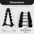thumbnail image 2 of BalanceFrom 100 lb Rubber Coated Iron Dumbbell Hex Weights Set with A-Frame Rack, Black, 2 of 10