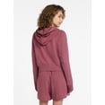 thumbnail image 4 of Athletic Works Women's Mineral Wash French Terry Cropped Zip Hoodie, Size XS-XXXL, 4 of 6