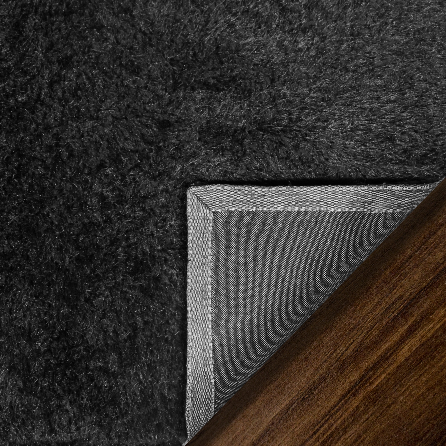 Superior Shag Boho Plush Indoor Area Rug, Black, 8' x 10'