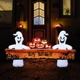 thumbnail image 5 of Large Hallowee Inflatable-8FT White Ghosts with Orange Banner Print “Happy Halloween” LED Lights Outdoor Halloween Decorations Blow Up Decoration for Halloween Party, Yard, Garden, Lawn, 5 of 9