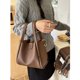thumbnail image 2 of Bolso de mano de cuero PU casual de moda retro para mujer, bolso de hombro, bolso bandolera, bolso de canasta de verduras, bolso tipo cubo, bolso de mano, 2 of 5
