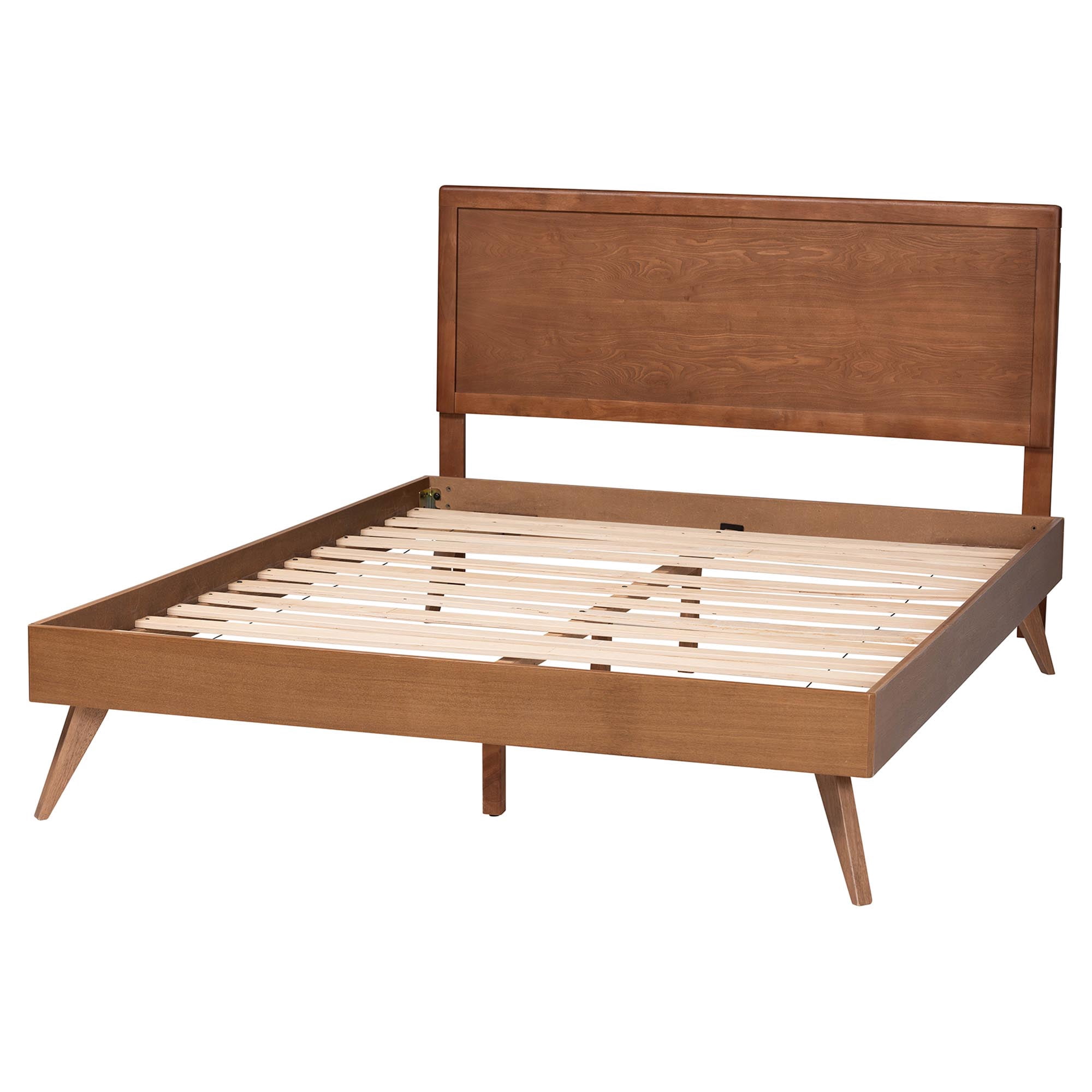 Baxton Studio Jiro Mid-Century Platform Bed, Queen, Ash Walnut