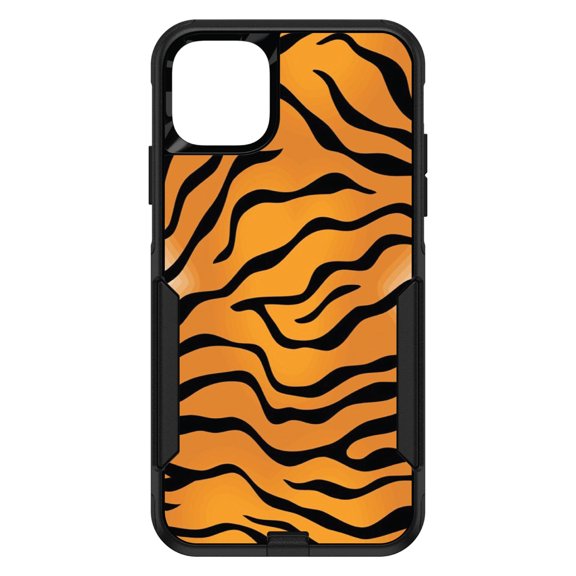 DistinctInk Custom SKIN / DECAL compatible with OtterBox Commuter for iPhone 11 Pro (5.8" Screen) - Orange Black White Tiger Skin Print - Animal Print