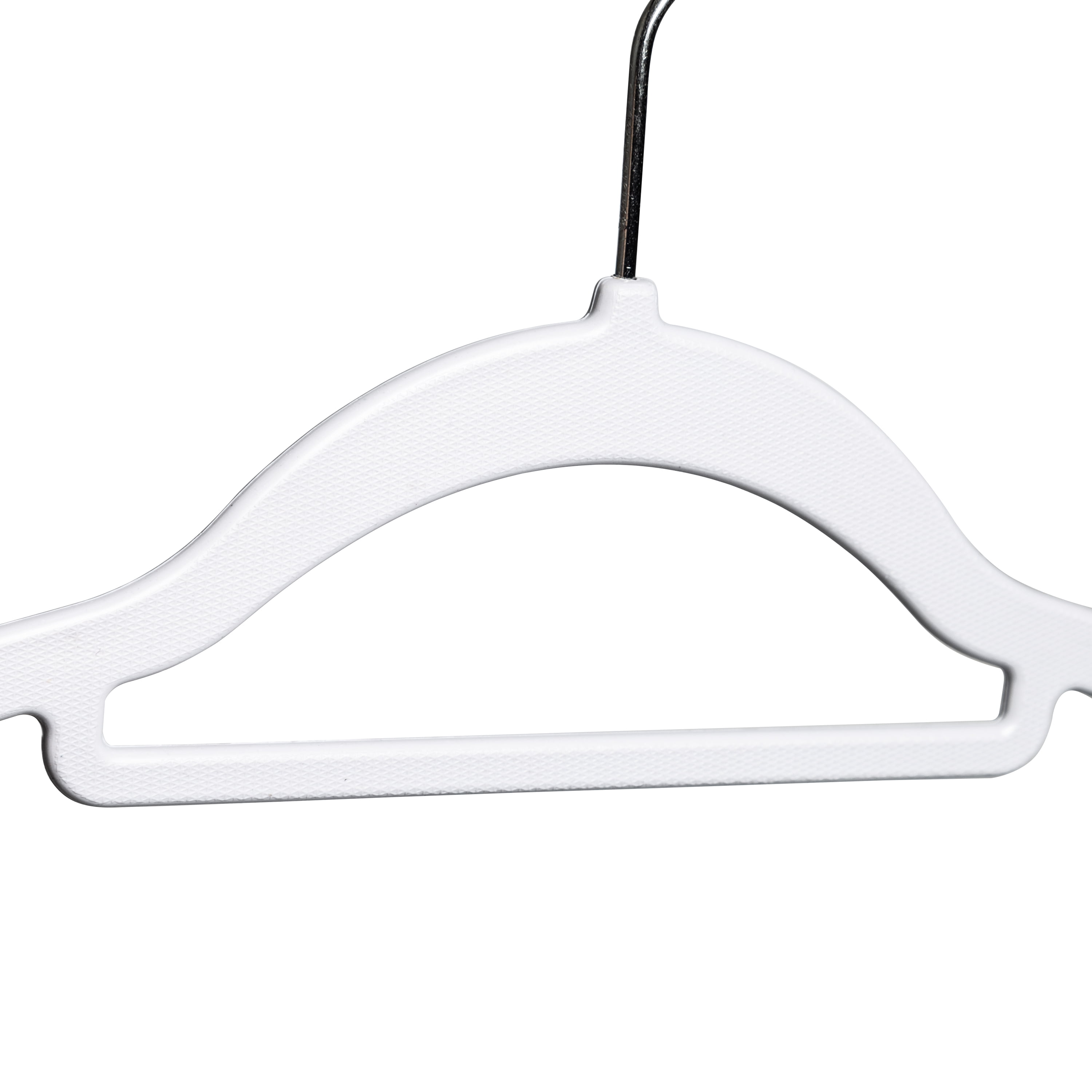 ELONG HOME Grey Plastic Thin Hangers for Clothes 30 Packs, Upgraded  Rubberized Hangers Non Slip, Durable Slim Clothing Notches Hangers,  15.7(40cm)