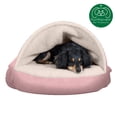 thumbnail image 4 of FurHaven Pet Products Faux Sheepskin Cooling Gel Top Snuggery Burrow Pet Bed for Dogs & Cats - Pink, 26" Base, 4 of 12