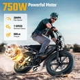 thumbnail image 3 of TST Electric Bike for Adults, 750W Motor, 20"x4" Fat Tire, 28mph E Mountain Bike, 48V/15AH SGS Certified, 3 of 7