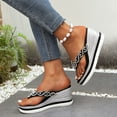 thumbnail image 4 of Dakaela Women's Platform Flip Flop Rhinestones Arch Support Summer Thong Sandals Soft Cushion Slippers, 4 of 7