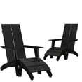 thumbnail image 2 of Merrick Lane Polystyrene, Stainless Steel Adirondack Chairs Set of 2, Black, 2 of 15