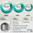 thumbnail image 4 of Designart "Spiraling Turquoise Wondrous Wave" Abstract Spirals Rund Mirror For Wall Decor - Large Turquoise Round Print Mirror - Round Modern Mirror - Wall Mounted Round Large Mirror - 29" x 29", 4 of 6