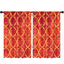 Blackout Kids Curtains,Red Yellow Checkered Pattern Childrens Insulated Curtains Set Of 2,Bedroom Essentials,Toddler Room Decor 52"x84"