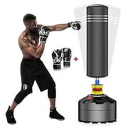 TONBUX Freestanding Punching Bag with Suction Cup Base & Boxing Golves for Adult Youth , 182lbs Men Stand Kickboxing Bags