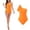 Orange, variant on Lovzfmll One Piece Swimsuits for Women Crew Neck Solid Bow Detail, Dressy Strapless Push-Up Low Back Triangle Bathing Suit, Orange S