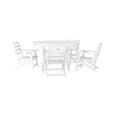 thumbnail image 2 of Flash Furniture Commercial 5 Piece Adirondack Dining Set with 48" Round Indoor/Outdoor Recycled HDPE Table and 4 Chairs with Cupholders in White, 2 of 15