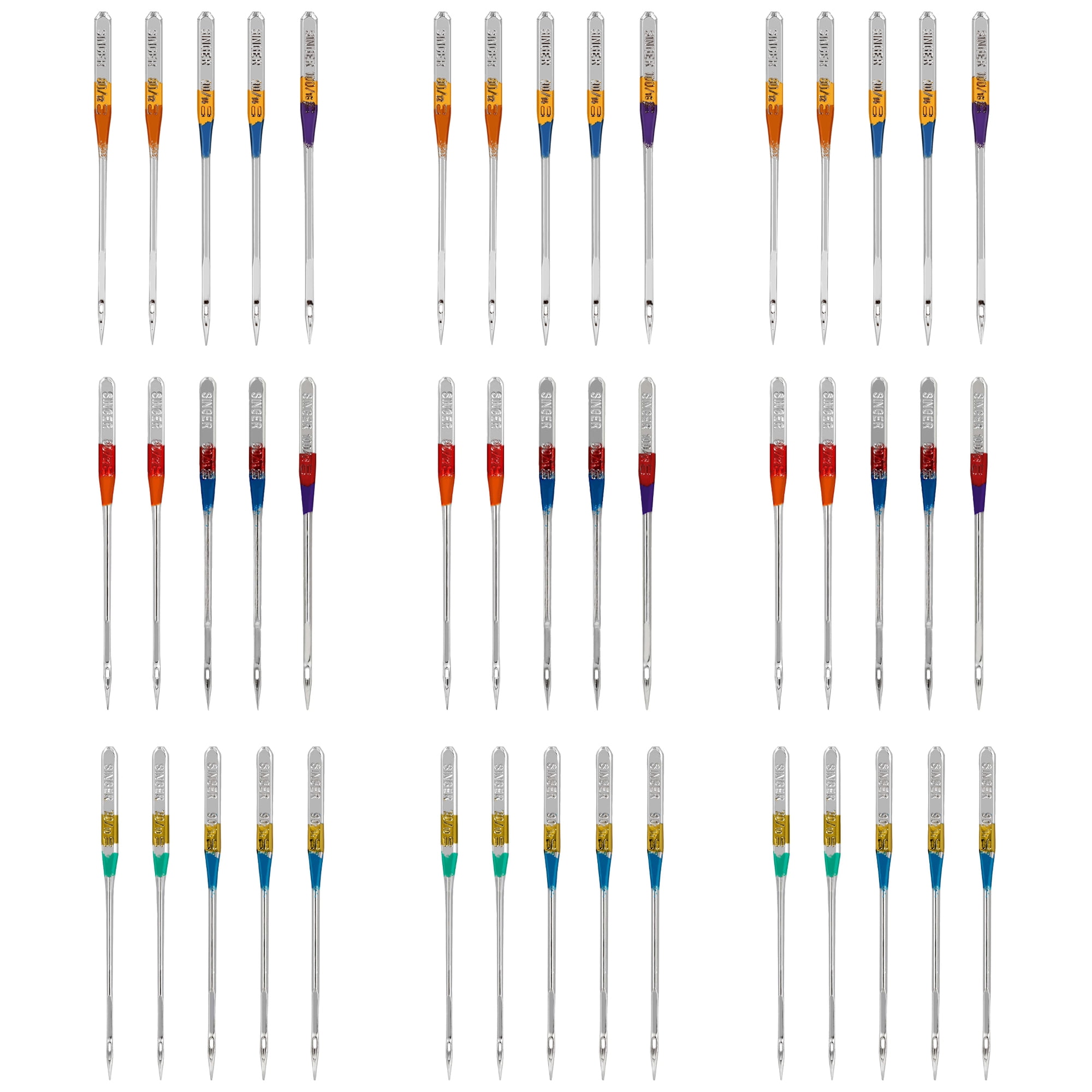 Universal Sewing Machine Needles Assorted 70/10, 80/12, 90/142, 100/16,  Leather, 90/142, Ball Point, 80/123 