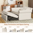 thumbnail image 3 of 49.2'' Convertible Sofa Bed, Versatile Sofa Pullout Bed Sleeper Loveseat, 2-seat sofa with Big Pillows for Living Room and Small Spaces, Beige, 3 of 6