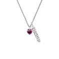 thumbnail image 2 of Delight Jewelry Purple Crystal Heart Silvertone Sisters Best Friends Forever Bar Charm Necklace, 23", 2 of 4