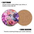 thumbnail image 3 of BaHomeck Drink Coasters Set of 4 with Holder beautiful hummingbird surrounded by pastel flowers Water Absorbent Ceramic Coasters Tabletop Protection,Suitable for Various Cup ,Home Decor, 3 of 4