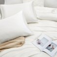 thumbnail image 1 of 4pcs Soft and Silky Satin Duvet Cover Set with Pillowcase White, 1 of 4