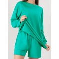 thumbnail image 4 of Mialoley Ensemble Automne 2 Pcs Mode Manches Longues Col Rond Chandail en Molleton + Shorts Tenue de Détente, 4 of 6