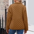 thumbnail image 3 of Women's Oversized Down Lightweight Button Quilted Coat Long Sleeves Pocket Down Coat, 3 of 9