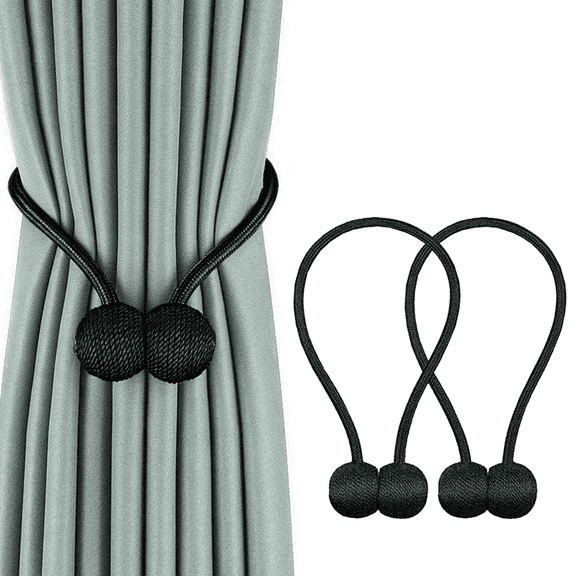 Stay Smart Way Vintage Black Magnetic Curtain Tiebacks (2 Count)