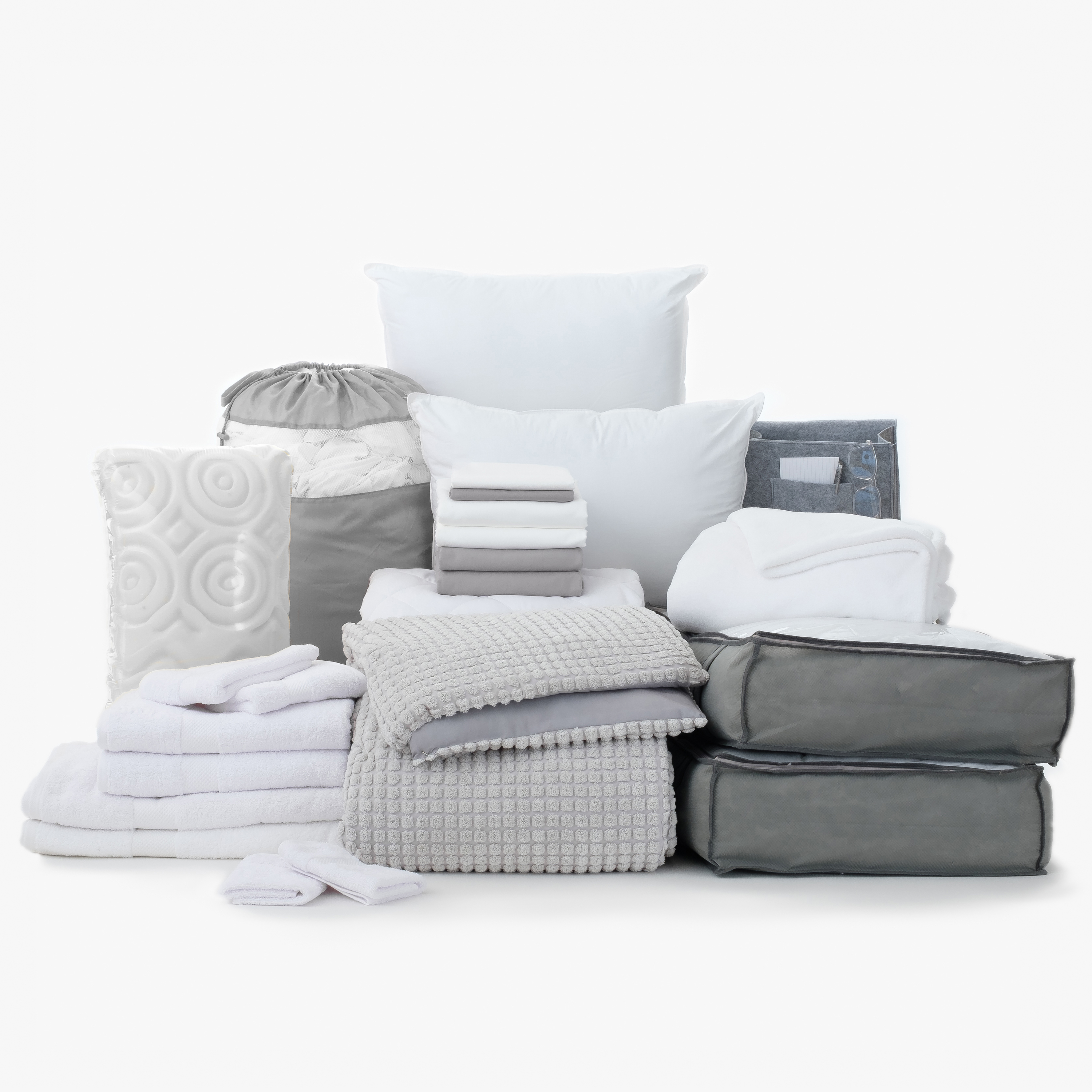 The Complete Campus Pak in Jackie Gray, 24Piece Twin XL Bedding