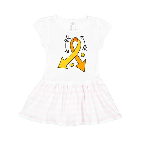 

Inktastic Childhood Cancer Awareness with Gold Ribbon and Arrows Gift Toddler Girl Dress
