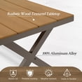 thumbnail image 2 of CozyHomet Outdoor Dining Table for 6, 59" x 35" Rectangular Patio Dining Table, Aluminum Outdoor Table with Adjustable Foot Pads, Patio Furniture for Garden, Backyard, Poolside, or Indoor, Natural, 2 of 9