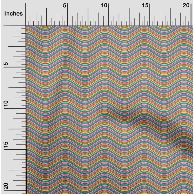 oneOone Tissu Flex Coton Serpentine Rayé Tissu Imprimé 1 Yard 40 Pouces de Large