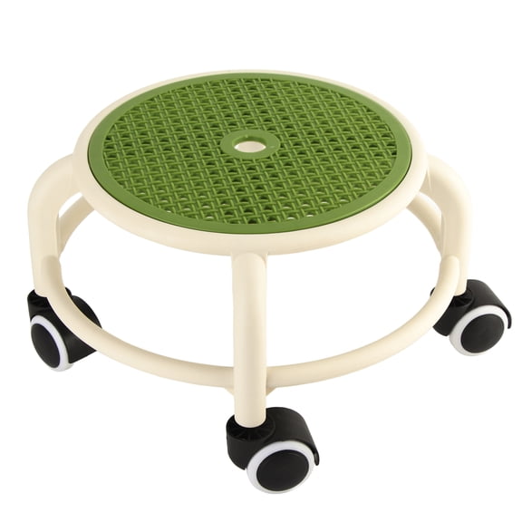 Xrolling Low Stool, Multifunctional Comfortable Mini Stool, Universal Wheel Movable Rolling Stool for Both Children and Adults (Green)